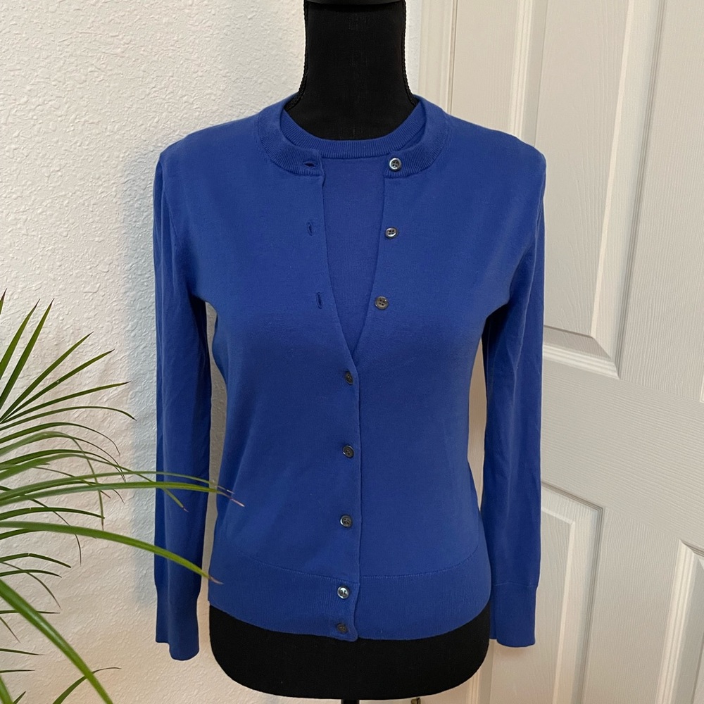 J. Crew || Blue Cardigan and Tank Top Set
